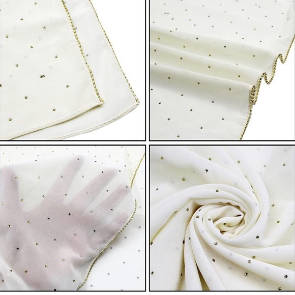 🌹LUXURY WOMENS HIJAB RHINESTONE SCARF ABAYA SCARF 🌹 - Picture 5 of 5
